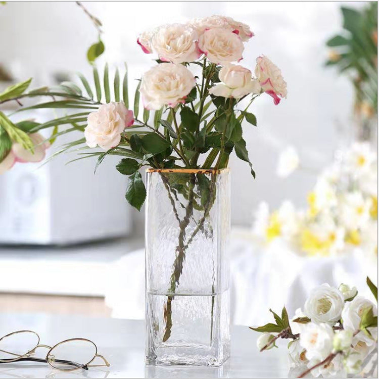 Transparent Gold Painted Glass Vases