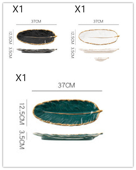 Gold Rim Feather Tray Jewellery Tray