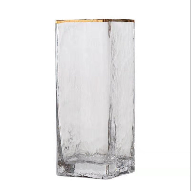 Transparent Gold Painted Glass Vases